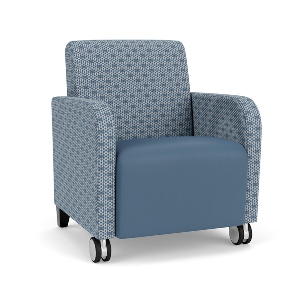 Lesro Siena Guest Chair w/ Front Casters, Black Legs, RS RainSong Back, MD Titan Seat, RS RainSong Panels SN1101 - main